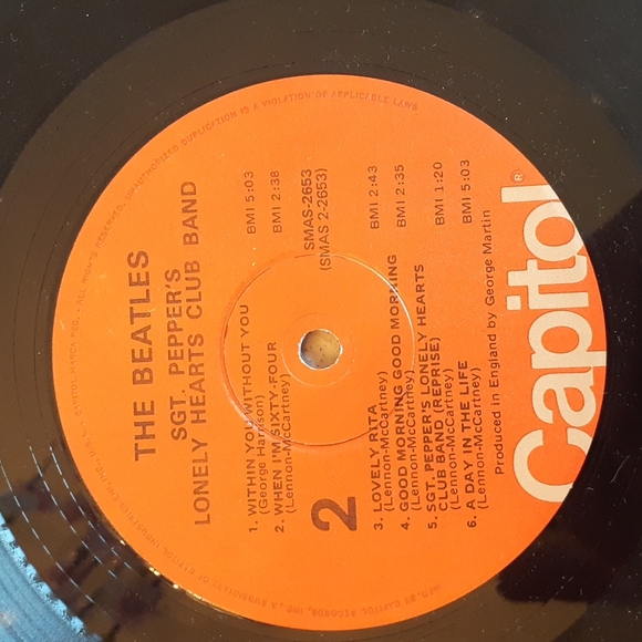 Beatles vinyl record..SGT peppers lonely hearts club band..original 1967 - Picture 11 of 16